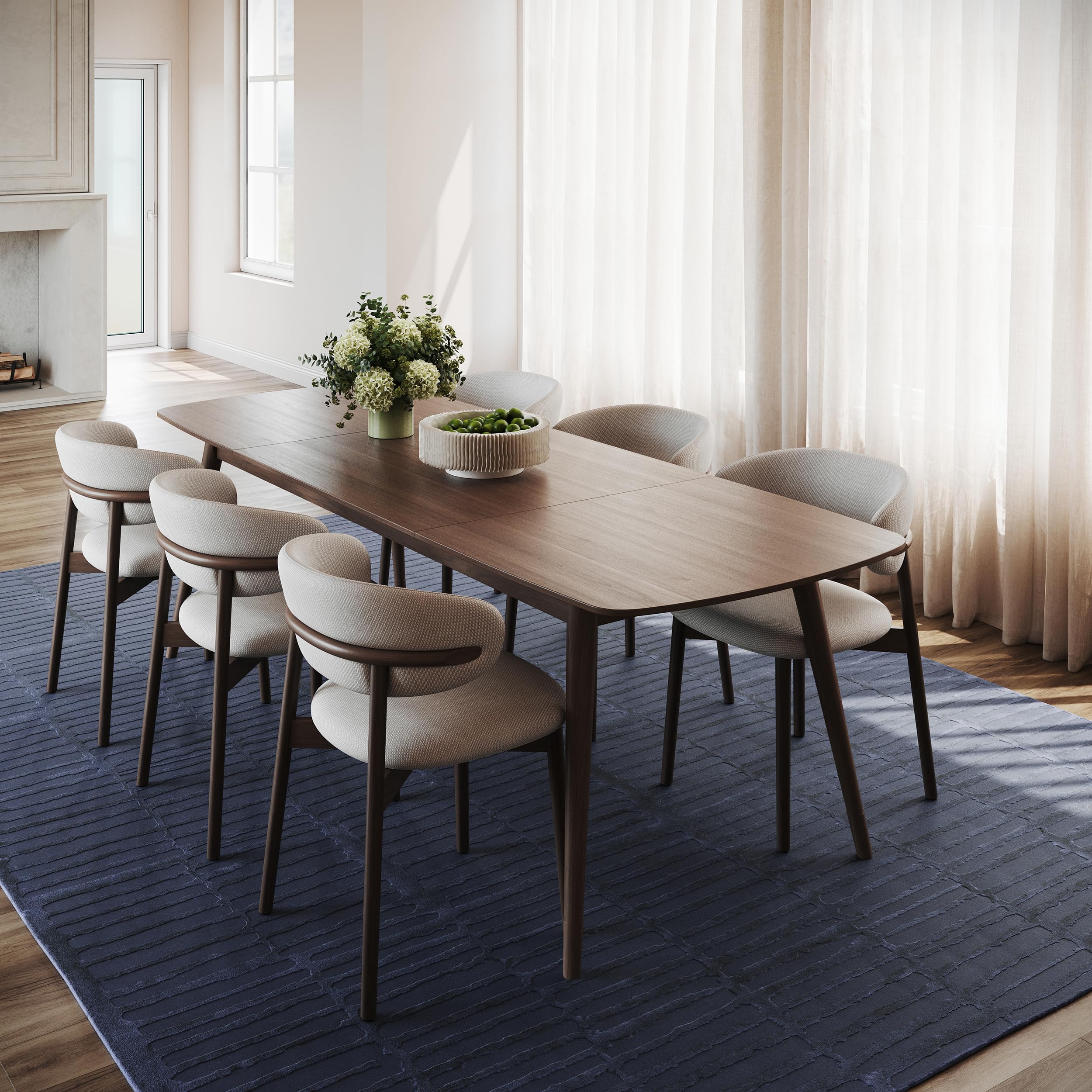 nuLOOM Kailani Blue Abstract Washable Area Rug