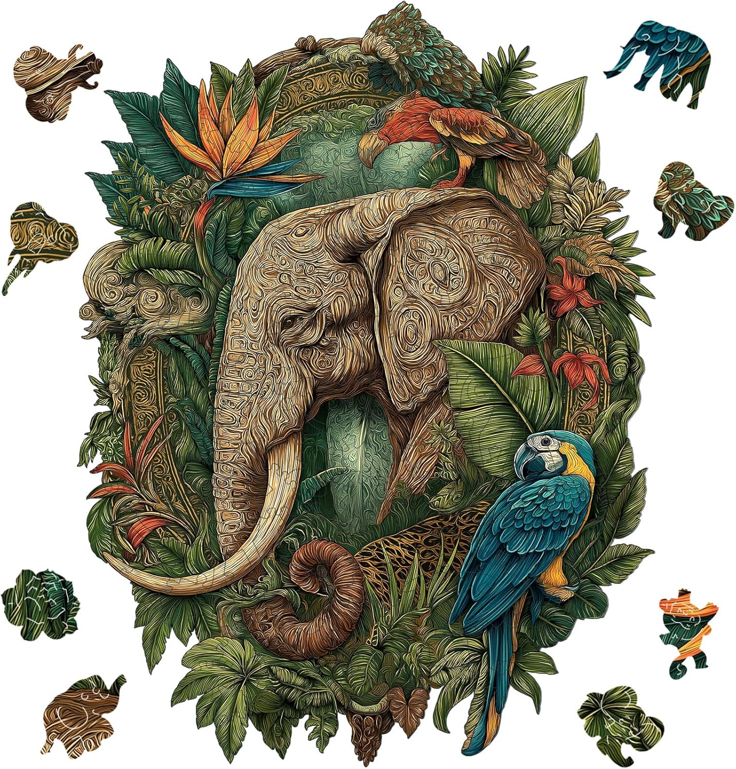 Easter Wooden Puzzles for Adults 500 Pieces,Bunny Wood Puzzles,Unique Shaped Rabbit Liberty Wooden Jigsaw Puzzles,Creative Easter Bunny Gifts,Home Decoration,16.4"x15.3"