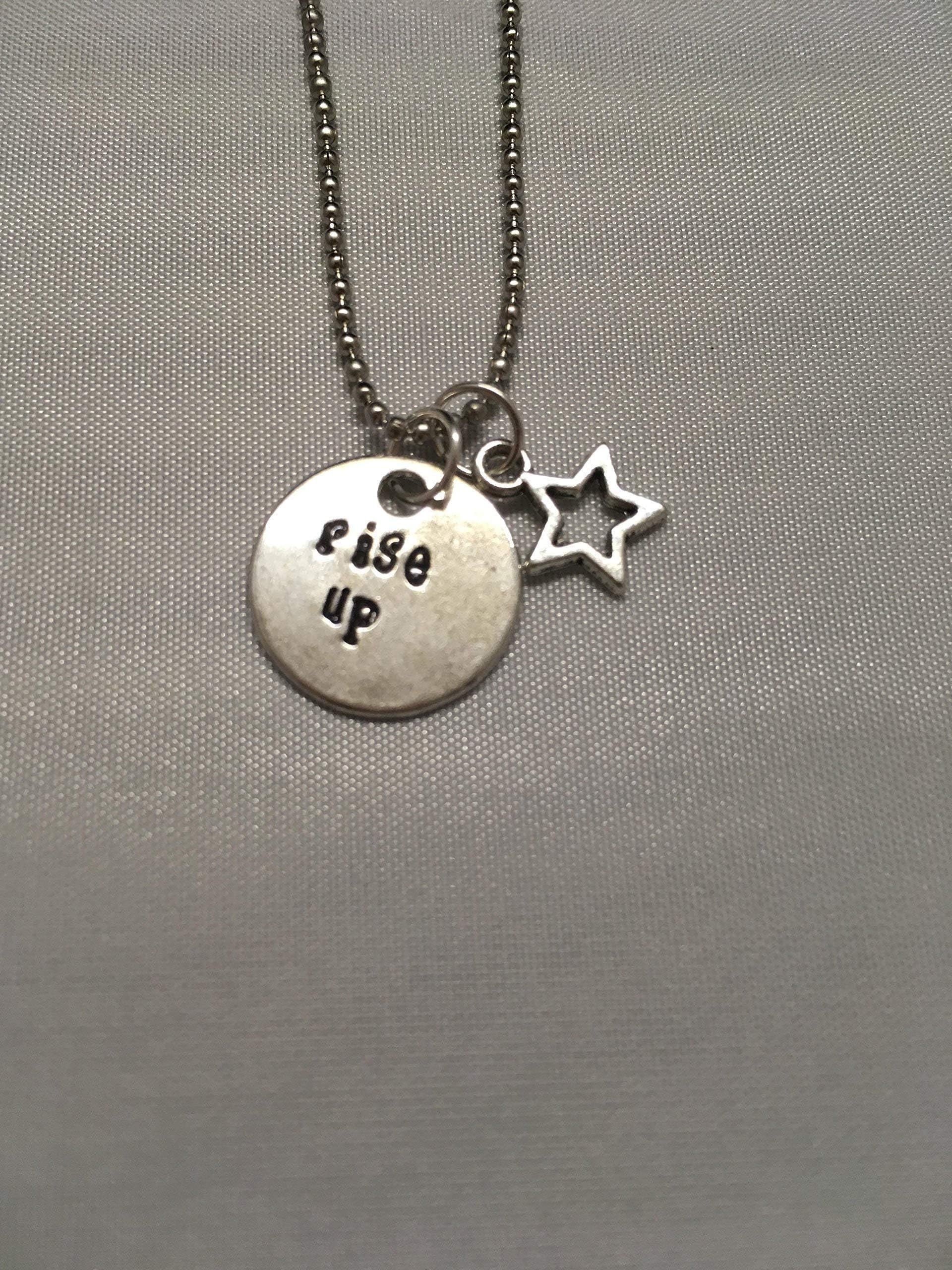 Rise Up Hamilton Broadway Theater Silver Star Necklace