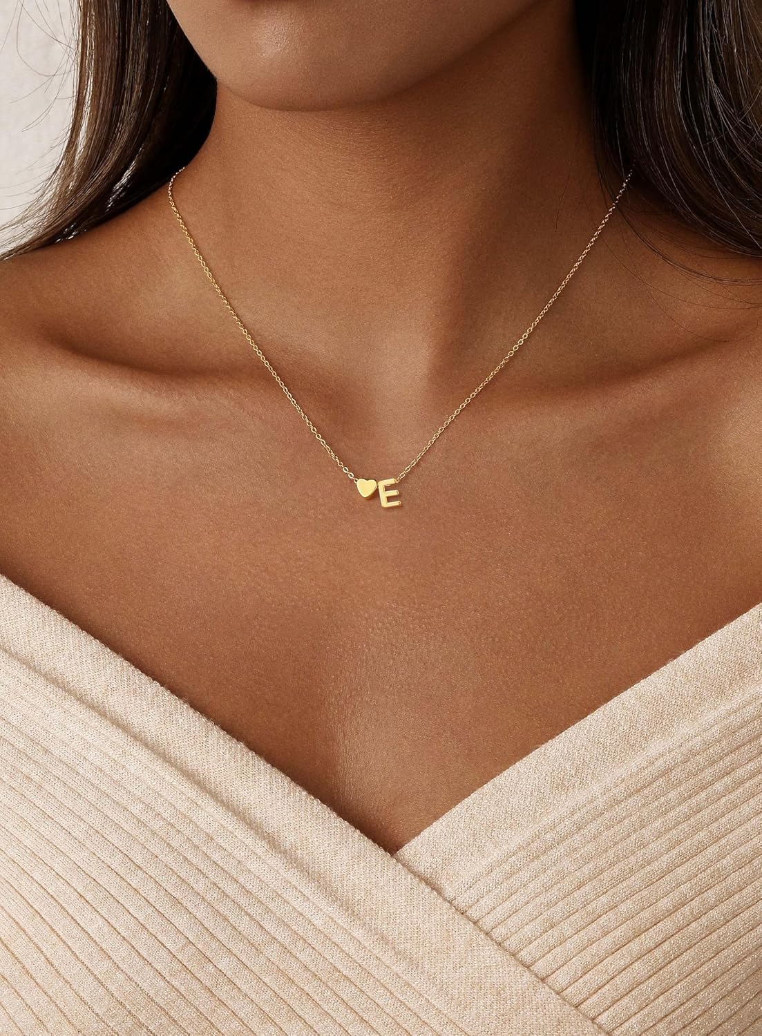 Gold Heart Initial Necklace for Women Dainty 14K Gold Plated Letter A-Z Pendant Necklace Gold Initial Necklace for Women Personalized Jewelry Gifts - Image 2