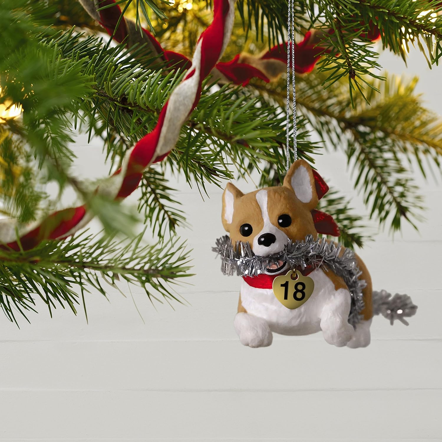 Hallmark Keepsake Christmas Ornament 2018 Year Dated, Puppy Love Welsh Corgi