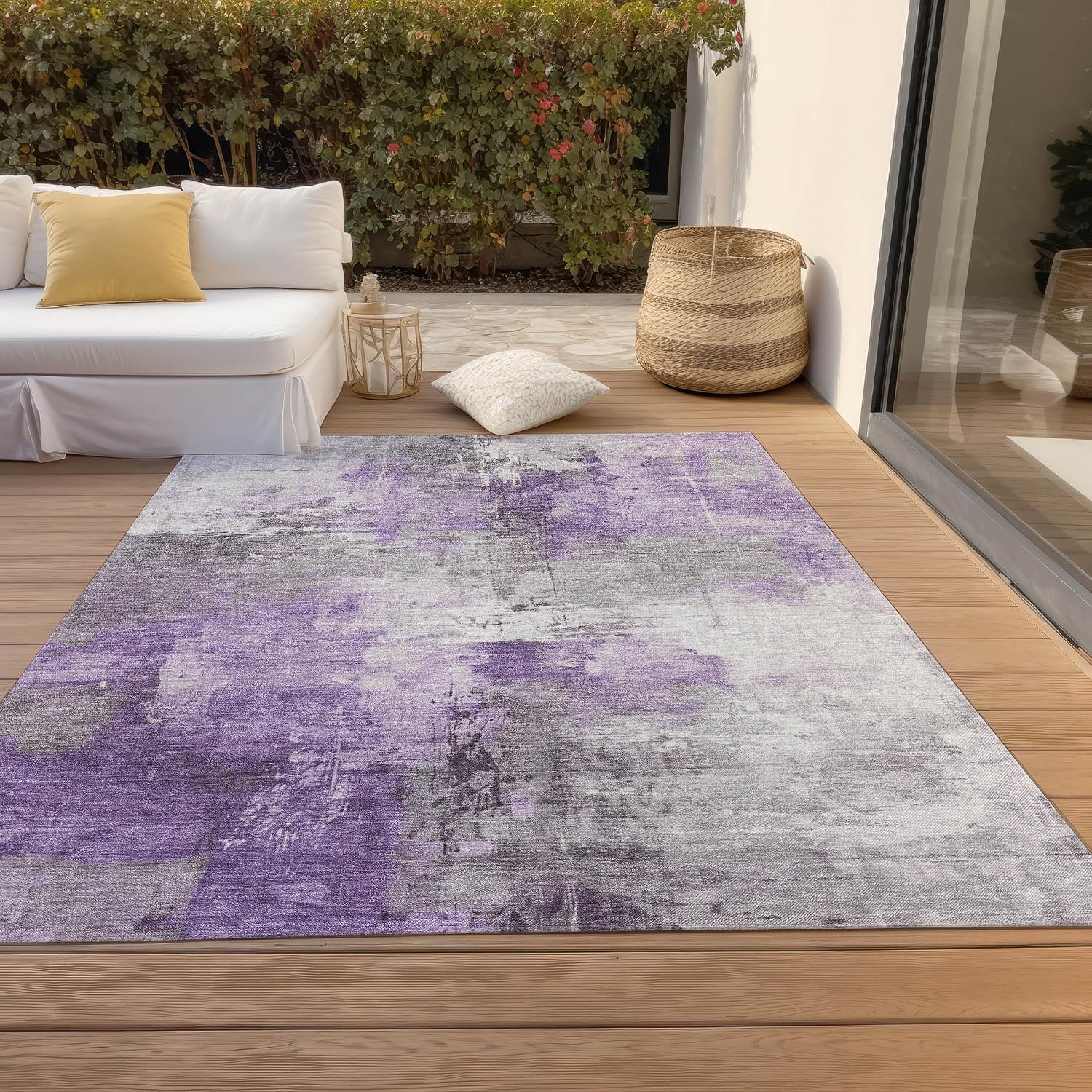 Addison Rugs Chantille ACN1671 Purple 3' x 5' Indoor/Outdoor, Machine Washable, Easy Clean, Non Shedding, Bedroom, Living Room, Dining Room, Kitchen, Patio Rug