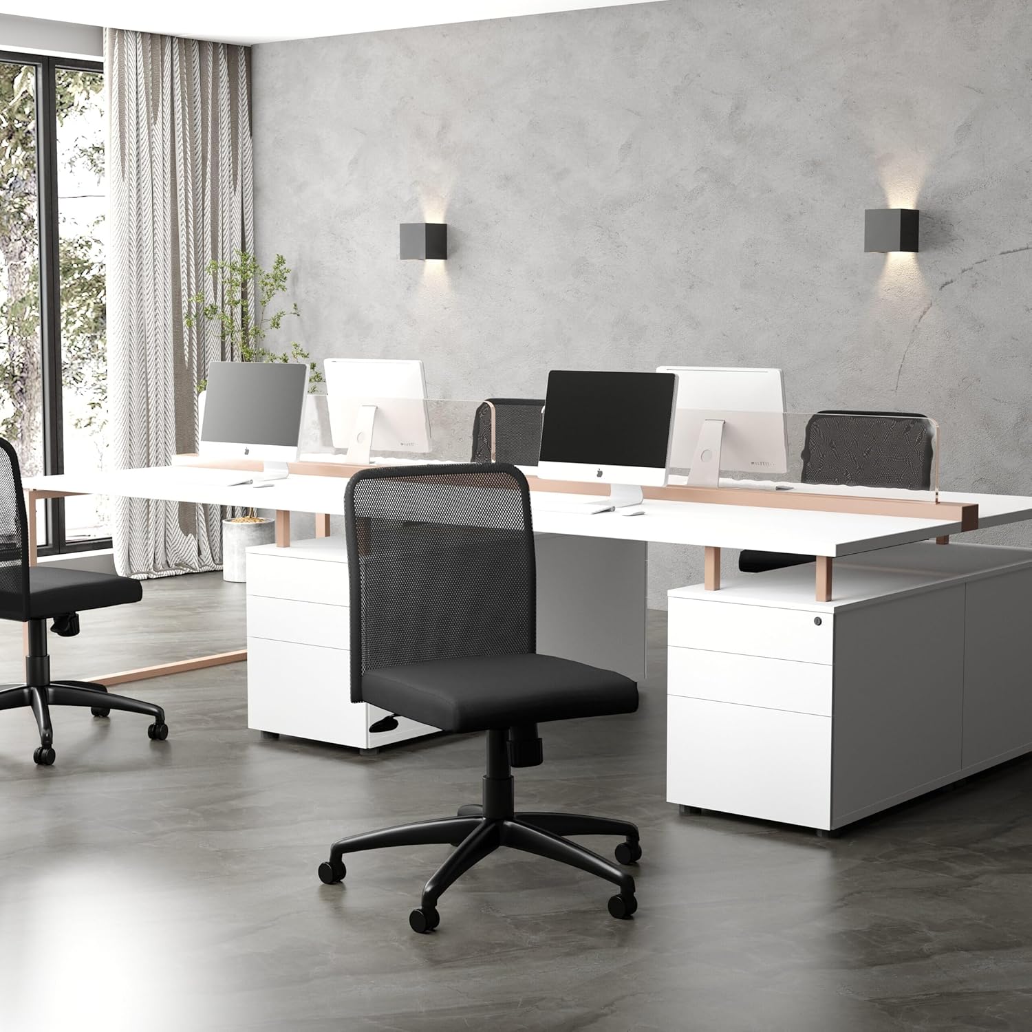 Boss Office Products B6105 Budget Mesh Task Chair Without Arms in Black, High-Back