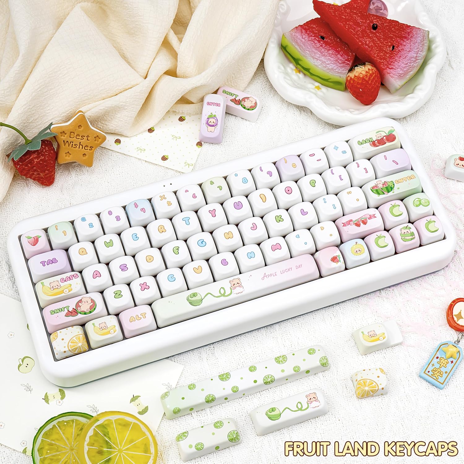 PBT Keycaps MOA Profile Dye Sub Cute Fruit Land Key Cap