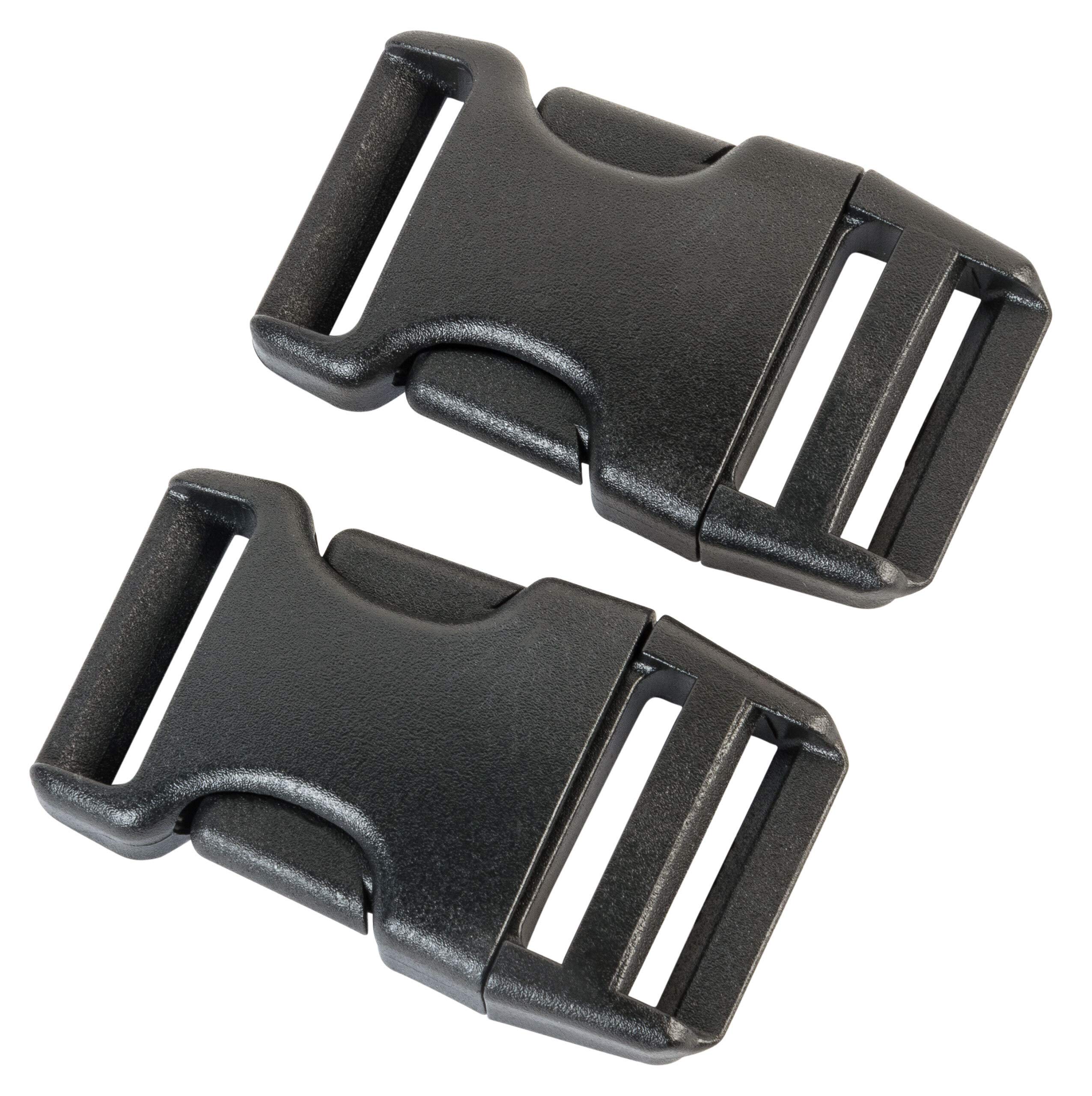 AceCamp1inch/25mm Duraflex Quick Side Release Buckle Webbing Adjuster for Backpack, Shoulder Bag, Belt, Strap Clip Replacement Repair Kit - 2Pcs