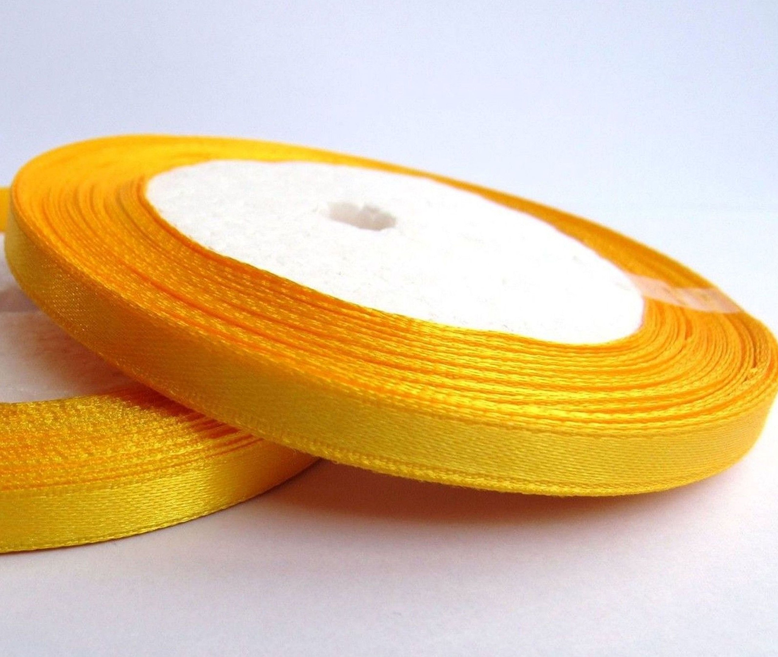 22 Metrs of Satin Wedding Party Ribbon 15mm (Golden Yellow) Gift Wrap Ribbon, Ribbons for Gift Wrapping, Christmas Ribbon, Gift Wrapping Ribbon for Crafting, Wedding Party Decor