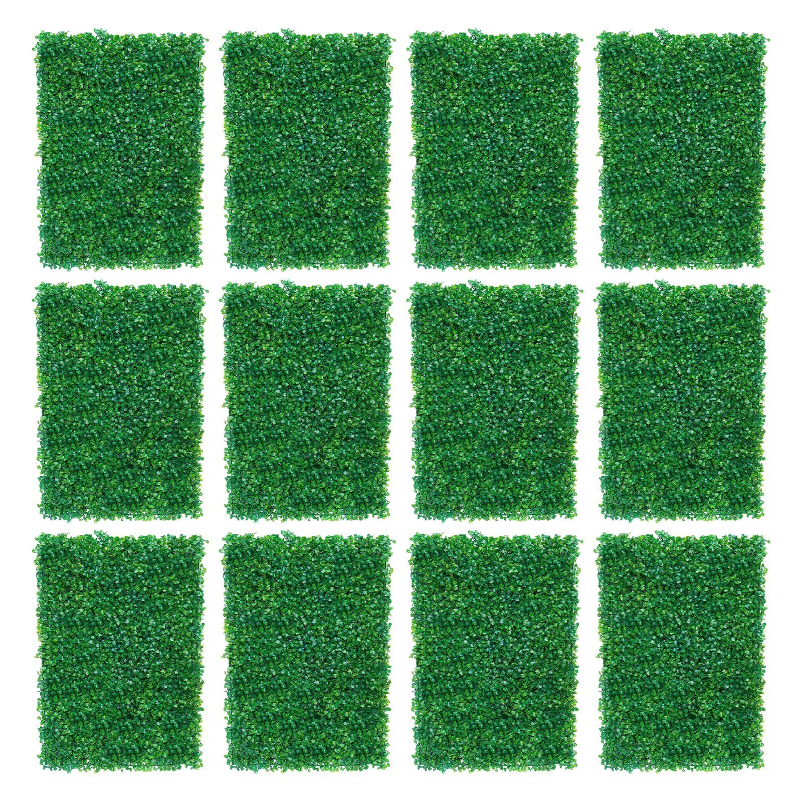 12 pezzi di piante artificiali da parete, pannello verde, decorazione per siepi, finti pannelli di bosso, per la casa, piante artificiali, erba artificiale, design a pannello a incastro, per terrazza