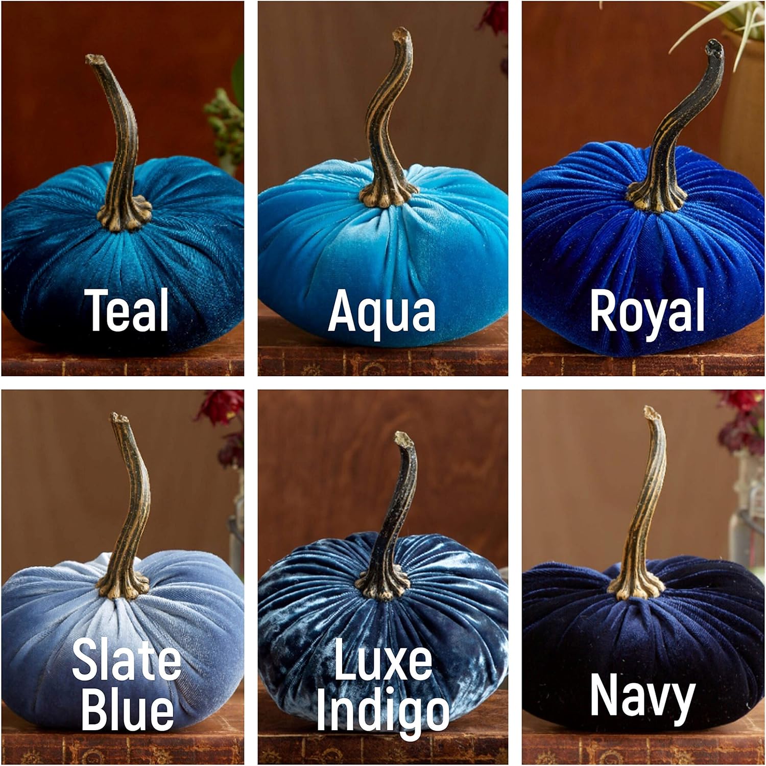 Velvet Pumpkins Set of 3 Different Sizes, Modern Rustic Wedding Centerpiece Decor, Farmhouse Table Centerpiece, Halloween Thanksgiving Mantle Decor (Create Your Own)