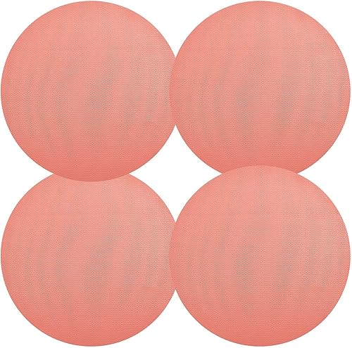 Miniatura 8 de Manteles individuales redondos lavables de color verde azulado claro para mesa de comedor, manteles individuales tejidos para cocina, interiores y