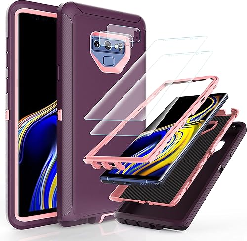 Miniatura 7 de YmhxcY Note 9 - Fundas para Samsung Note 9 con película de TPU flexible autorreparable (paquete de 2) y película protectora de pantalla para el