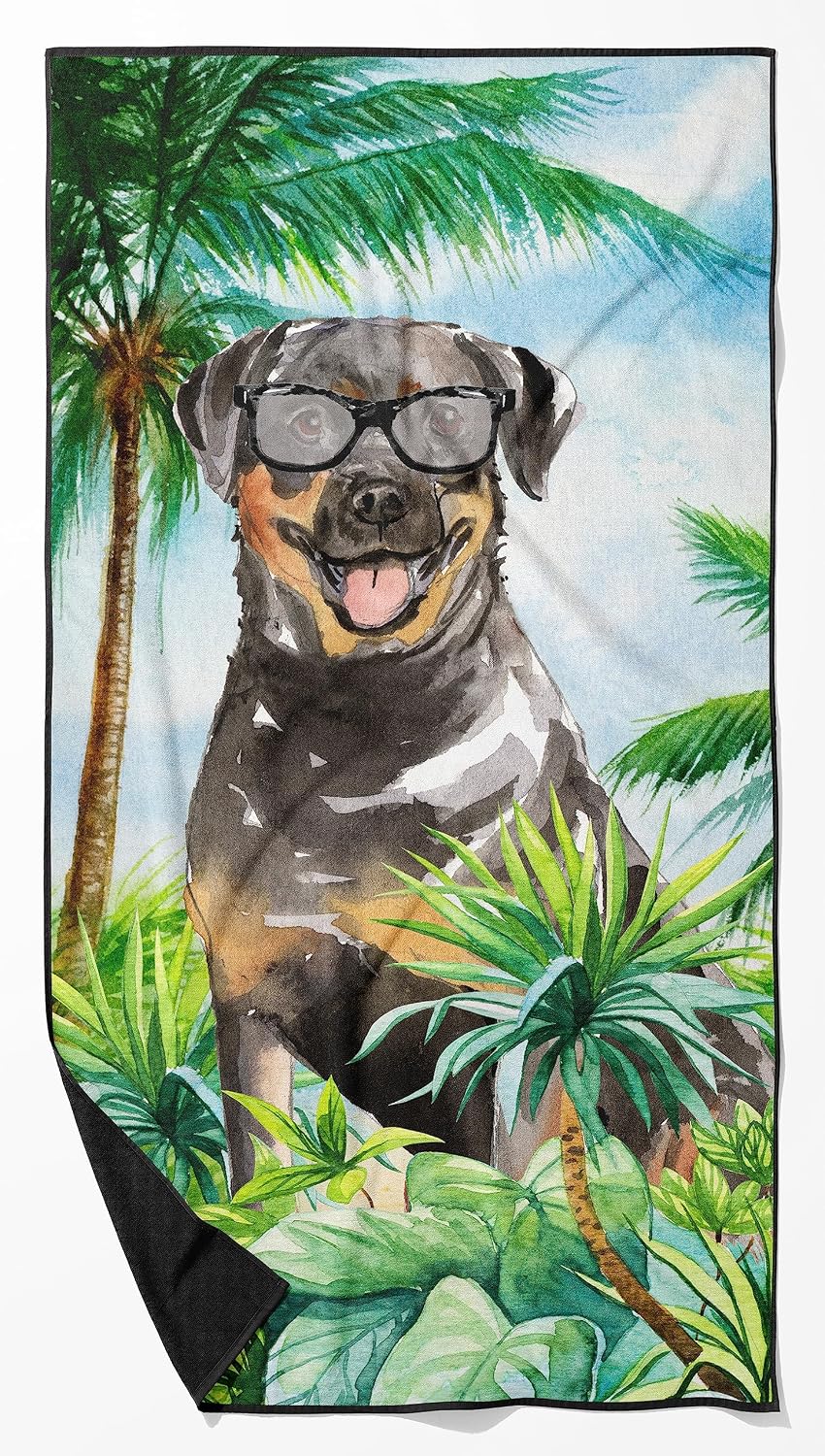 Caroline's Treasures CK3004TWL3060 Rottweiler Premium Beach Towel Oversized Towel Beach Blanket, Pool, Beach Essentials, Yoga, Premium Bath Towel, Quick Dry Plush