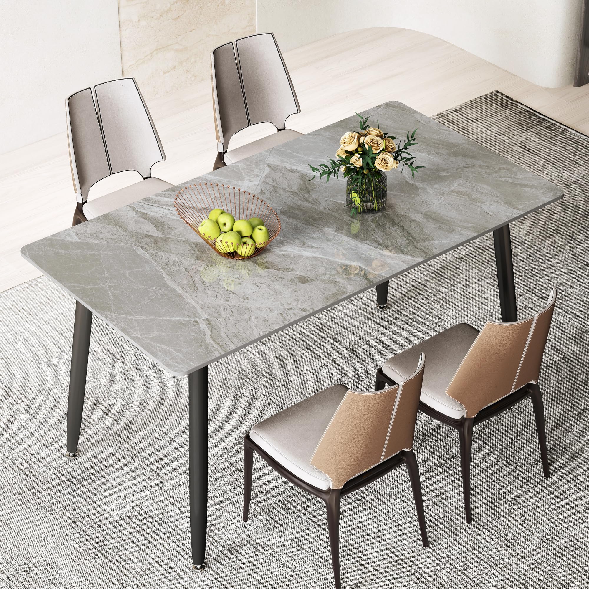 Amazon.com - Dining Table, Sintered Stone Kitchen Table, 55