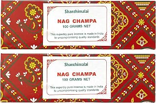 Premium Shanthimalai Nag Champa Incense - 200g Red Box with 2X 100g Boxes | Aromatic Bliss and Calm | Handcrafted Fragrance