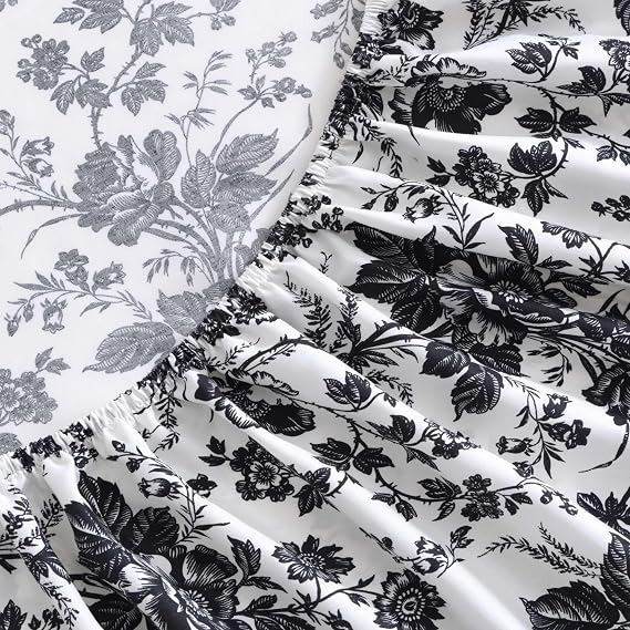 Betsey Johnson - Full Bed Sheets, Soft & Lightweight Bedding, Fade & Wrinkle Resistant (Betseys Toile Black, Full)