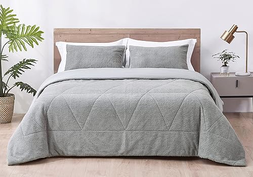 Miniatura 4 de Chezmoi Collection Zane - Juego de edredón de sherpa de 2 piezas, juego de ropa de cama reversible de microfibra lavada de doble cara, tamaño