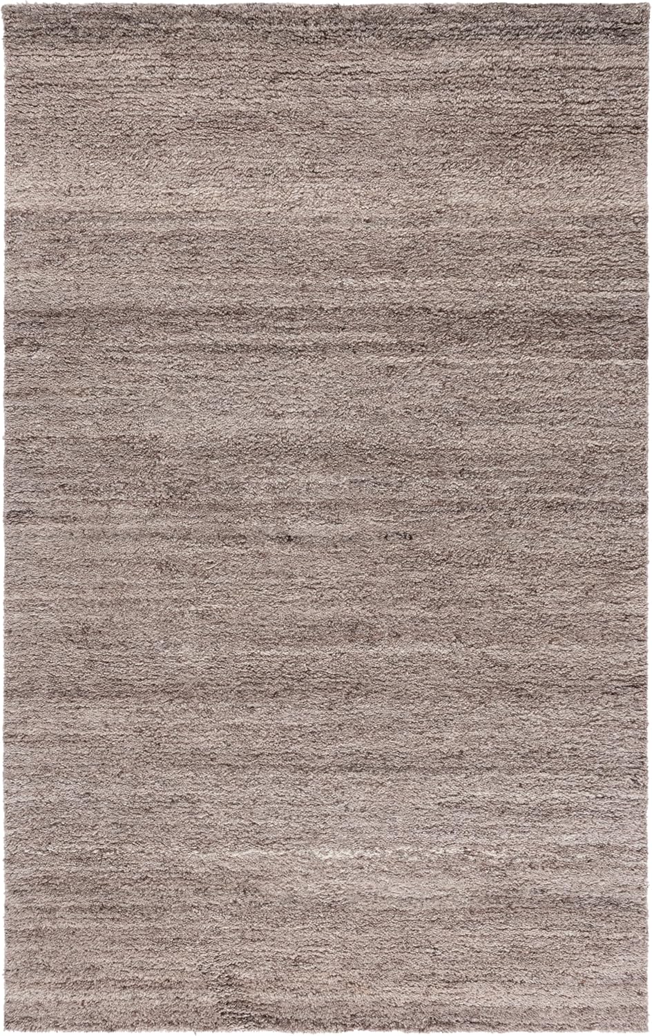 SAFAVIEH Himalaya Collection Area Rug - 6' x 9', Natural & Light Brown, Solid Pattern, Handmade Wool, Ideal for the Living Room, Bedroom, Dining Room (HIM951A-6)