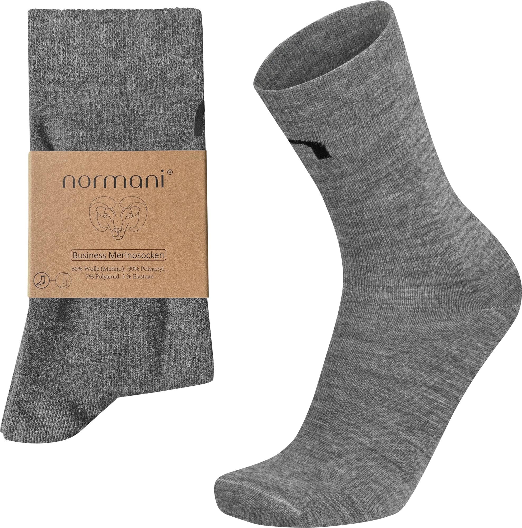 normani 2 Paar Merinosocken für Damen und Herren- Business-Socken Anzugssocken - Wollsocken Wintersocken aus hochwertiger und langlebiger Merinowolle