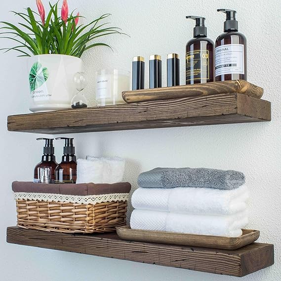 Wood Floating Shelves - Rustic Wood Wall Shelves