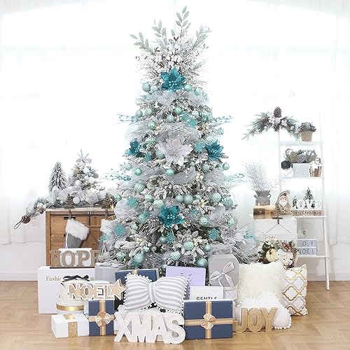 Miniatura 5 de Sea Team - Paquete de 41 esferas navideñas de tamaño mediano de 2.36 pulgadas con cordón para colgar al arbolito, hechas de plástico irrompible,