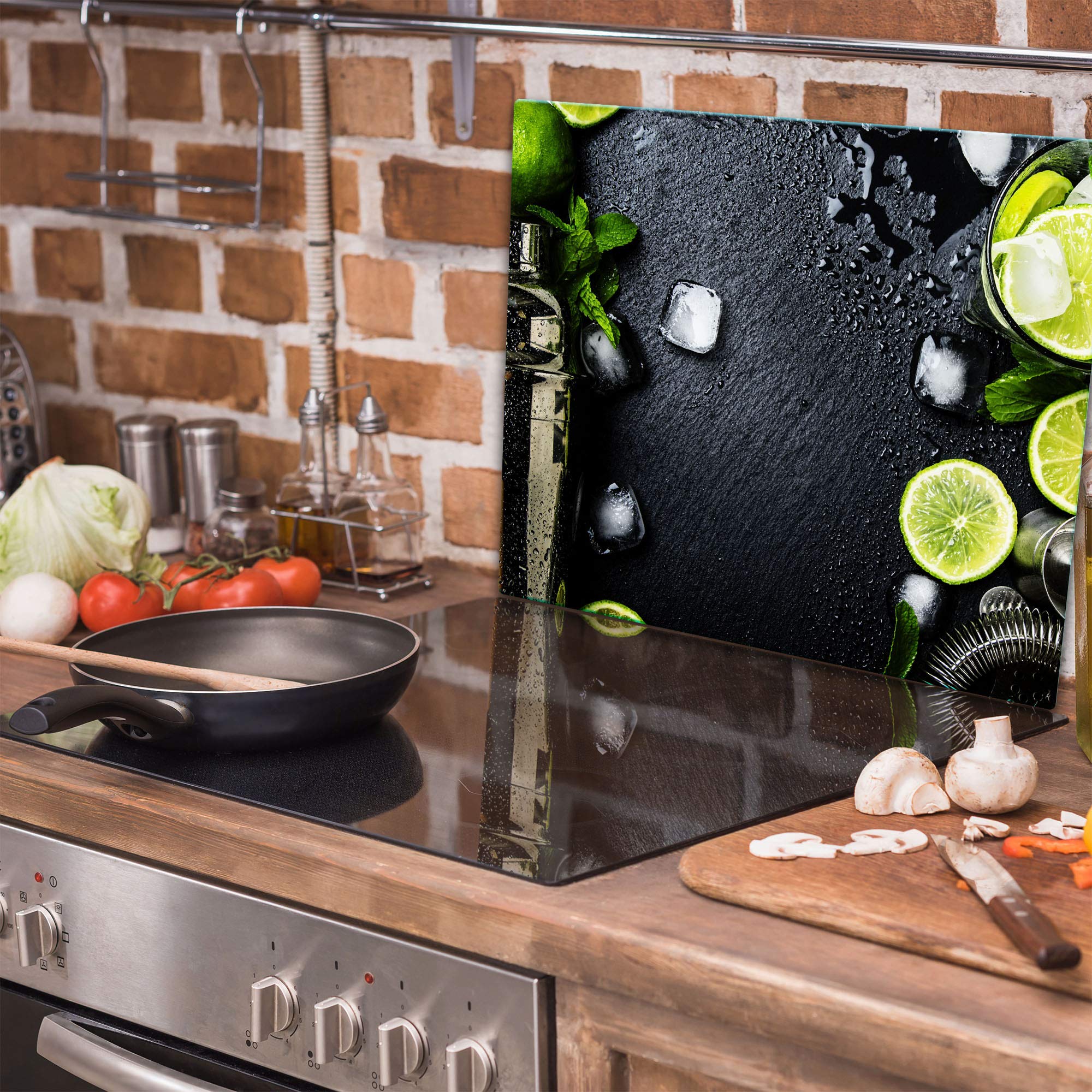 Plaque Verre Trempé Cuisine 60x40 Cm - Anti-éclaboussures - 4 Mm - Montage Mural Inclus - Crédence Transparente - 7