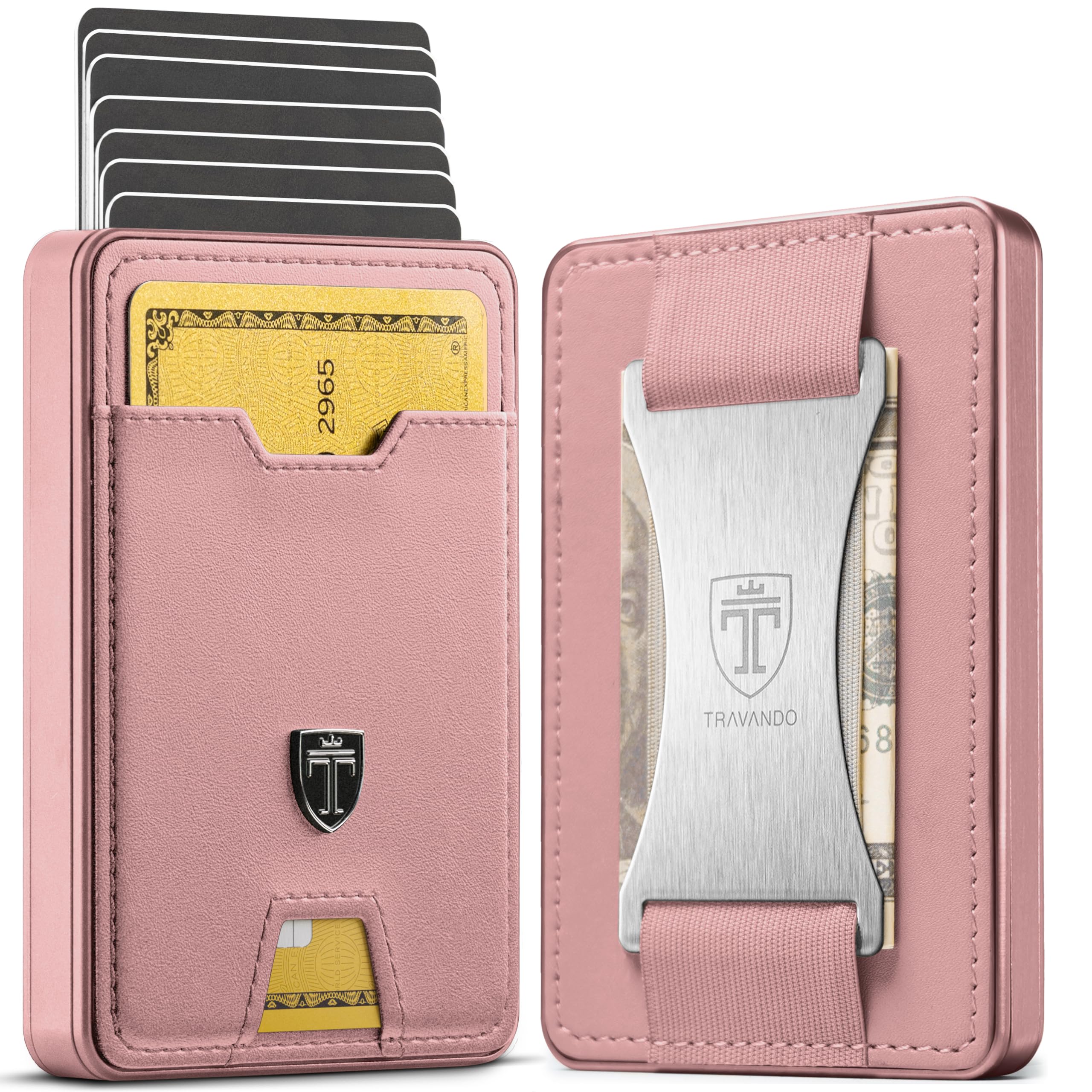 TRAVANDOSwype Slim Wallet for Men Metal RFID Blocking Mens Wallet Card Case