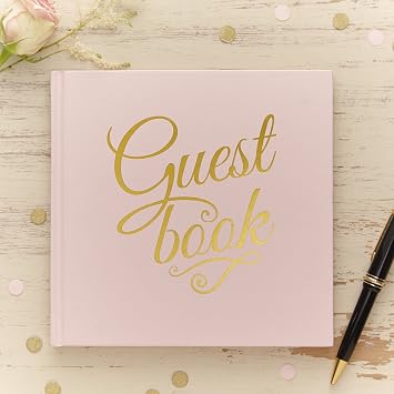Ginger Ray Pastel Pink and Gold Foiled Wedding Guest Book - Pastel Perfection