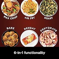 Vista 4 de Ninja Freidora de aire Capacidad Pro XL de 6.5 QT, cabe 9 libras de alitas 6 en 1 Máximo crujiente, freír al aire, asar, hornear, recalentar