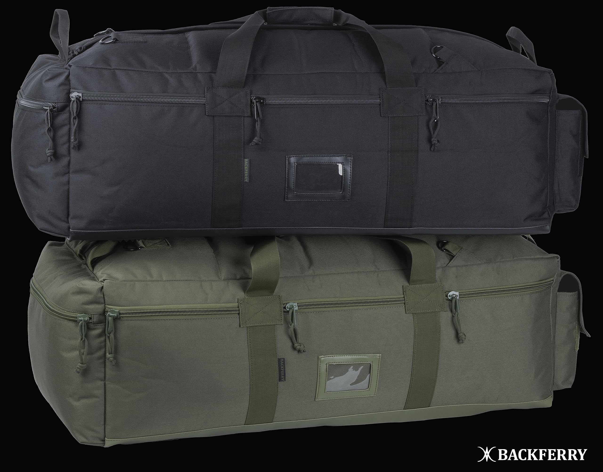 Duża wojskowa torba marynarska Army Holdall Bag torba podróżna Duffel Bag z odpinanymi paskami plecaka na ramię 80 litrów, Czarny, Torba podróżna