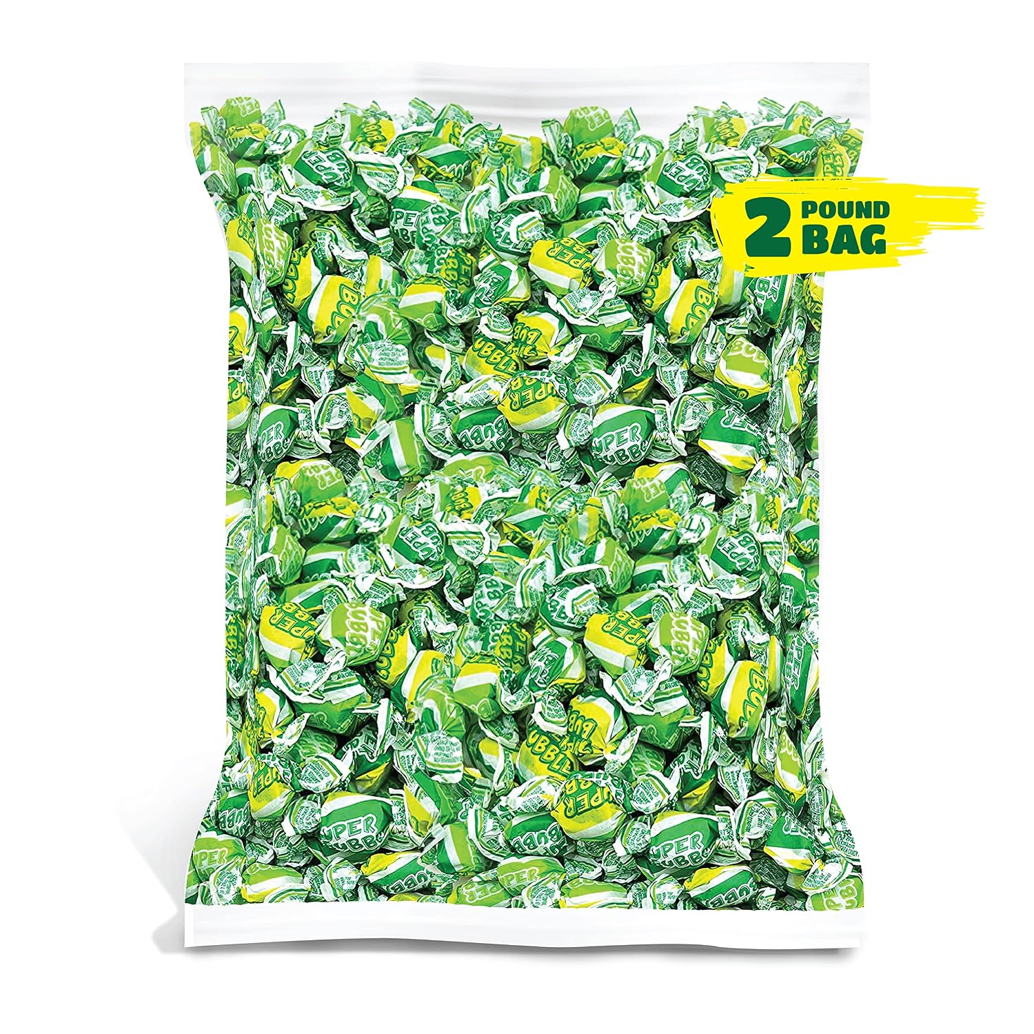 CrazyOutlet Super Bubble Gum, Soft and Easy to Chew, Apple Flavor - Bulk Pack 2 Pounds