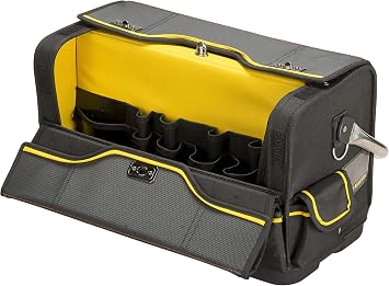 STANLEY Tool Bag Complete Workstation with Roll Down Side Storage Compartment, Multi-Pockets Organiser for Tools, FMST1-70719, Black