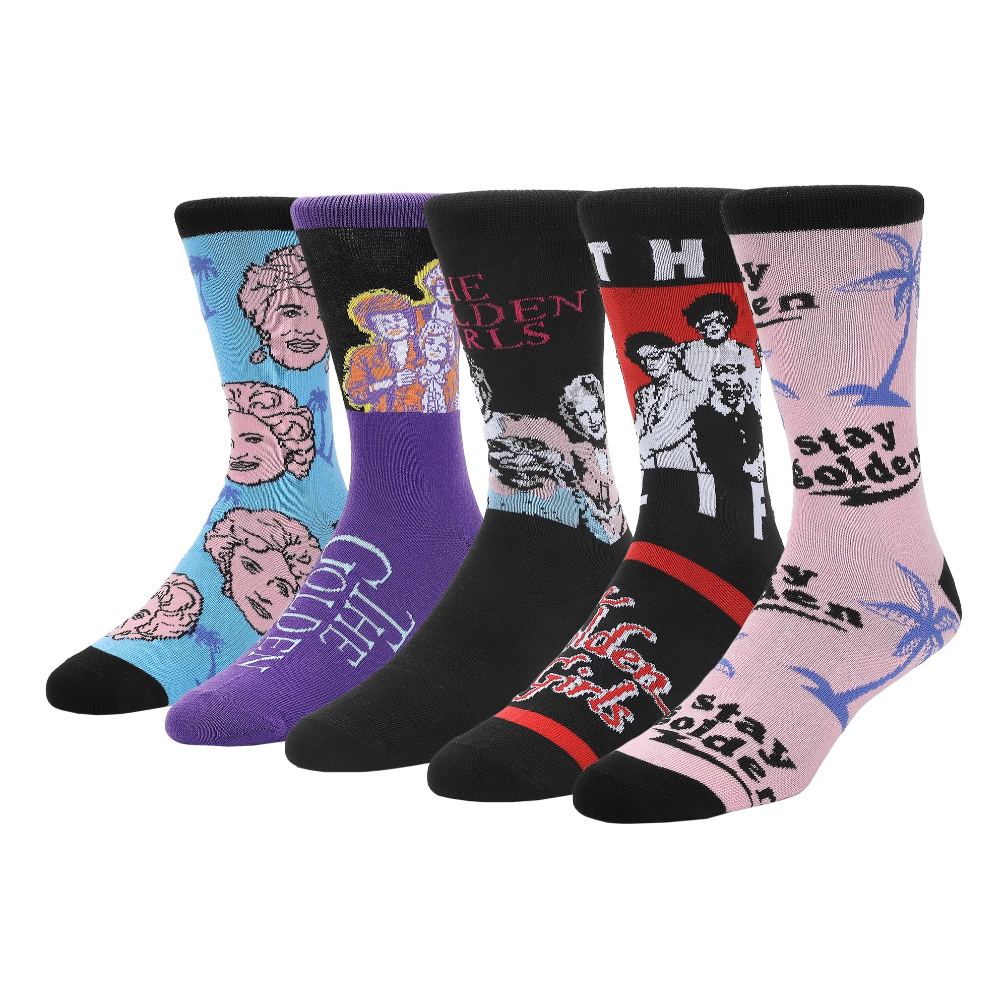 Bioworld Golden Girls Adult Unisex Mixed Characters 5-Pack Socks