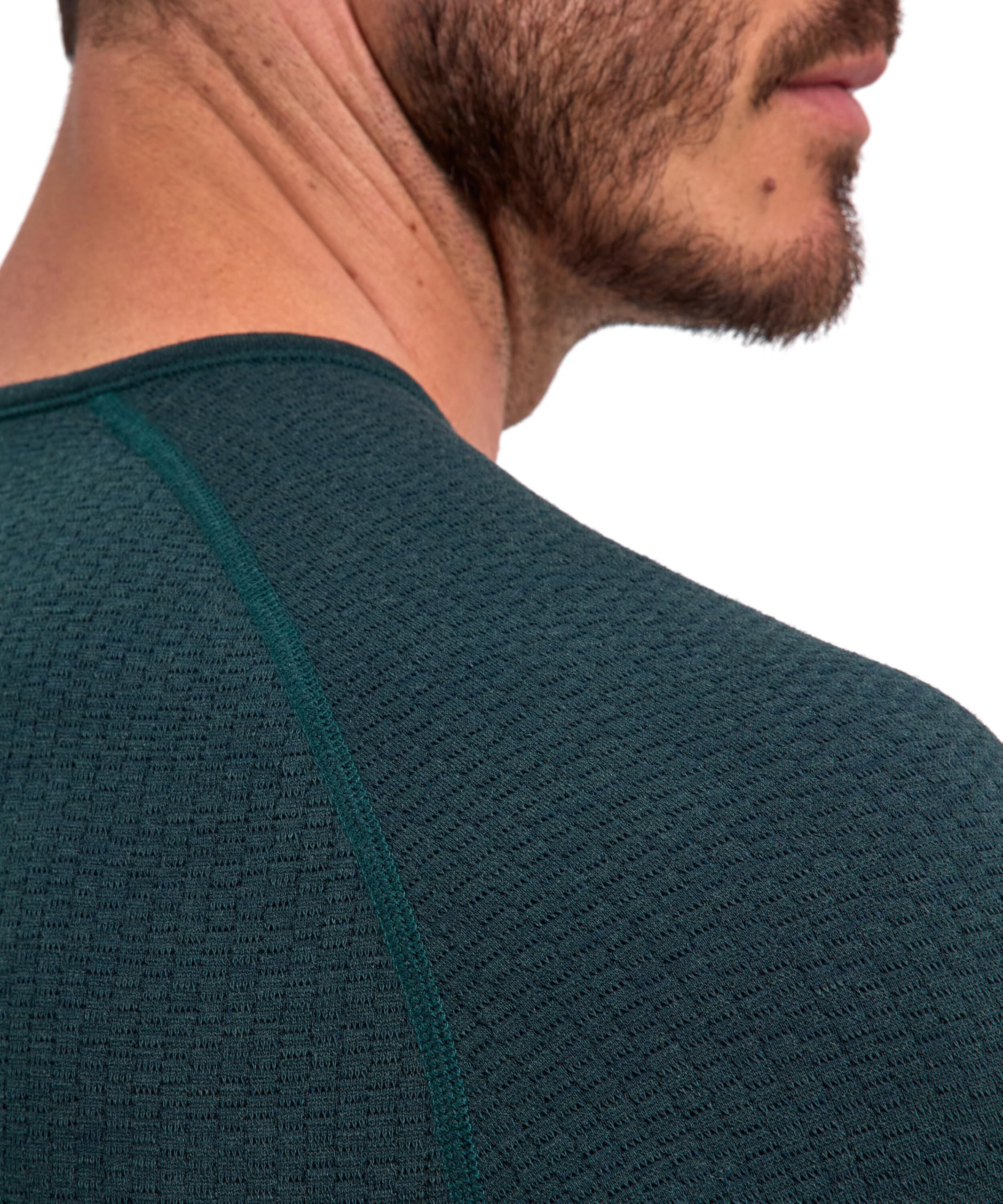 FALKE Mężczyźni Warstwa podstawowa (góra) Wool-Tech Protective M L/s Sh wełna materiał funkcjonalny szybkoschnące ciepłe 1 Sztuka, Zielony Holly 7385, S