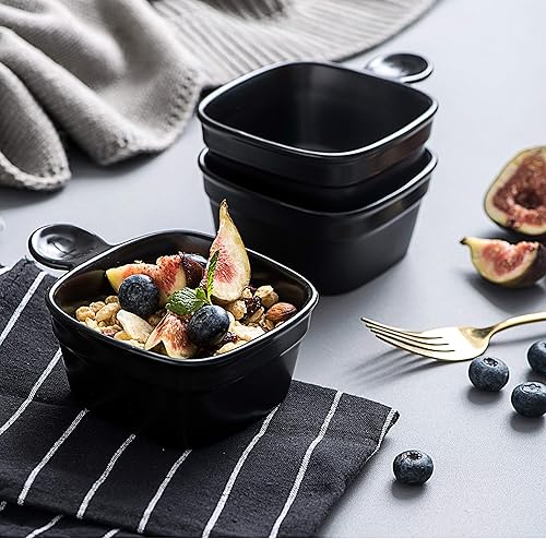 Miniatura 8 de Bruntmor Plato de cerámica para salsa de soja, cuencos de inmersión, cuencos de servir para guarniciones, cuencos de inmersión de 8 onzas, cuencos