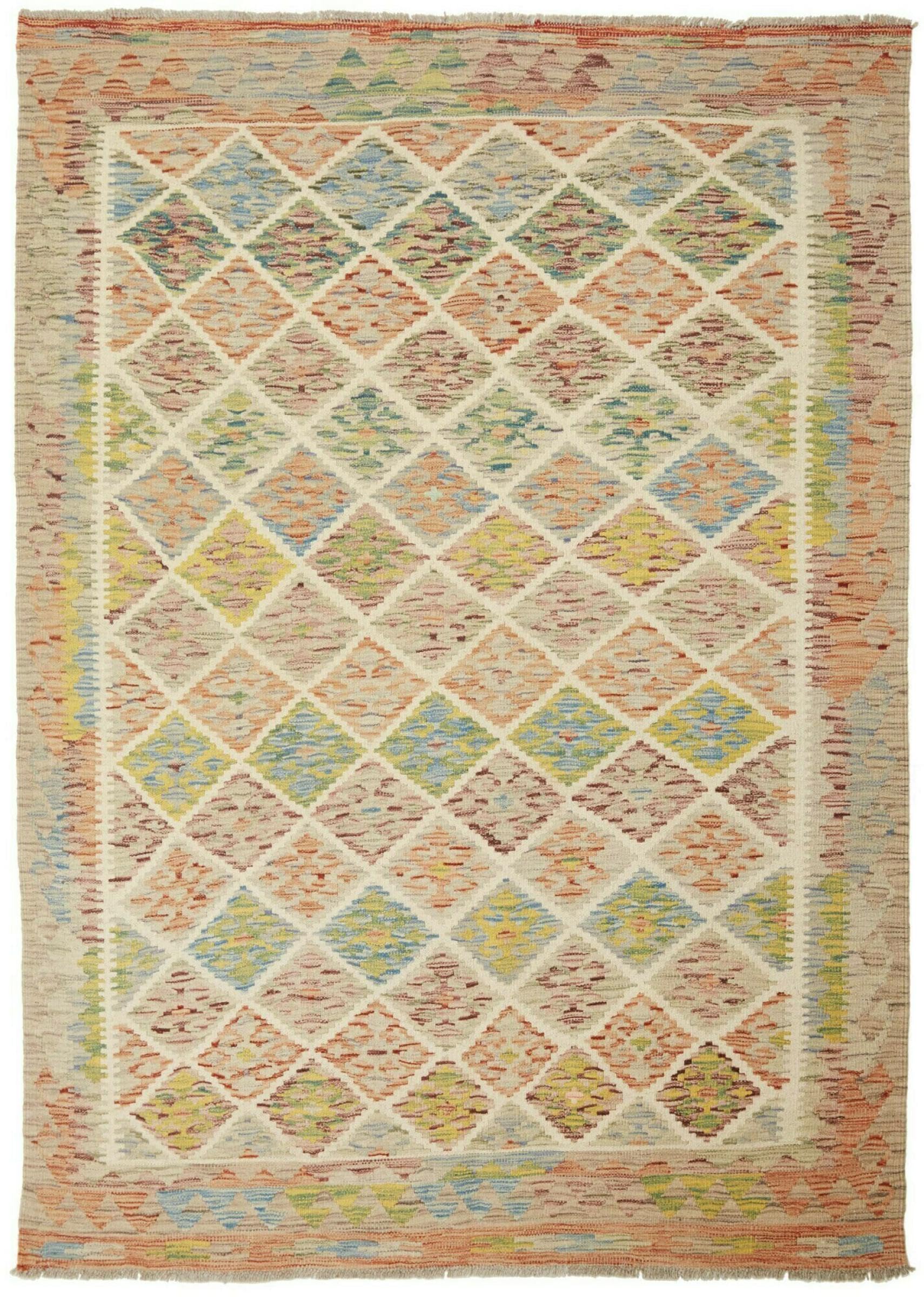 Tapis Kilim Afghan en laine fait main pour créer une ambiance bohème chic