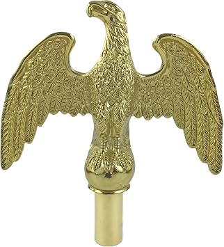 Gold Flagpole Eagle Topper Aluminum 7 Wingspan