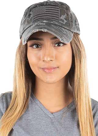 Funky Junque Women's Baseball Cap - Distressed Vintage Embroidered Patch Hat, "Home Hair Don't Care", Black, One Size - View #6
