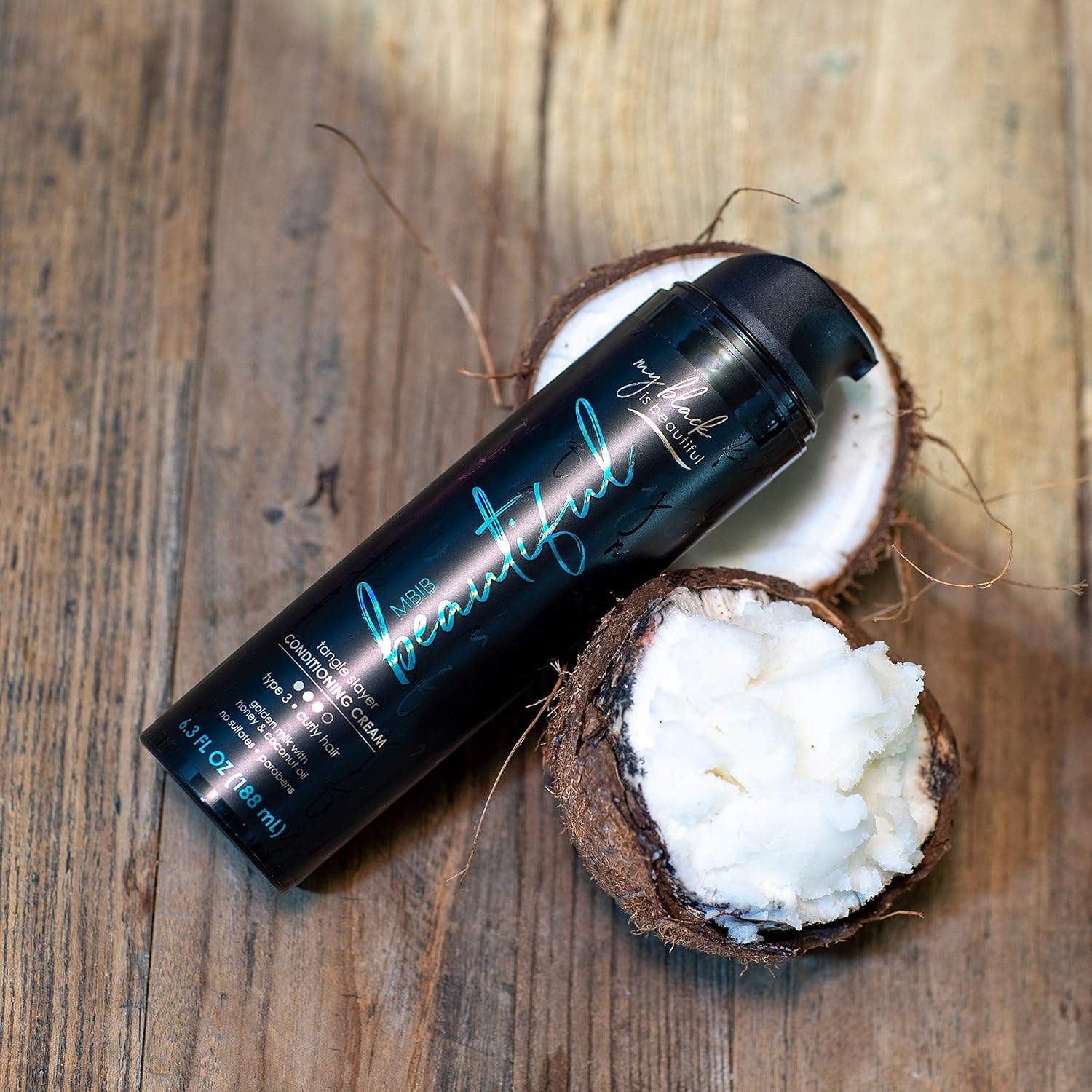 My Black is Beautiful Leave In Conditioner, Type 3 Tangle Slayer, Sulfate Free Conditioning Cream, for Curly Hair with Coconut Oil, Honey and Turmeric, 6.3 fl oz : Beauty & Personal Care