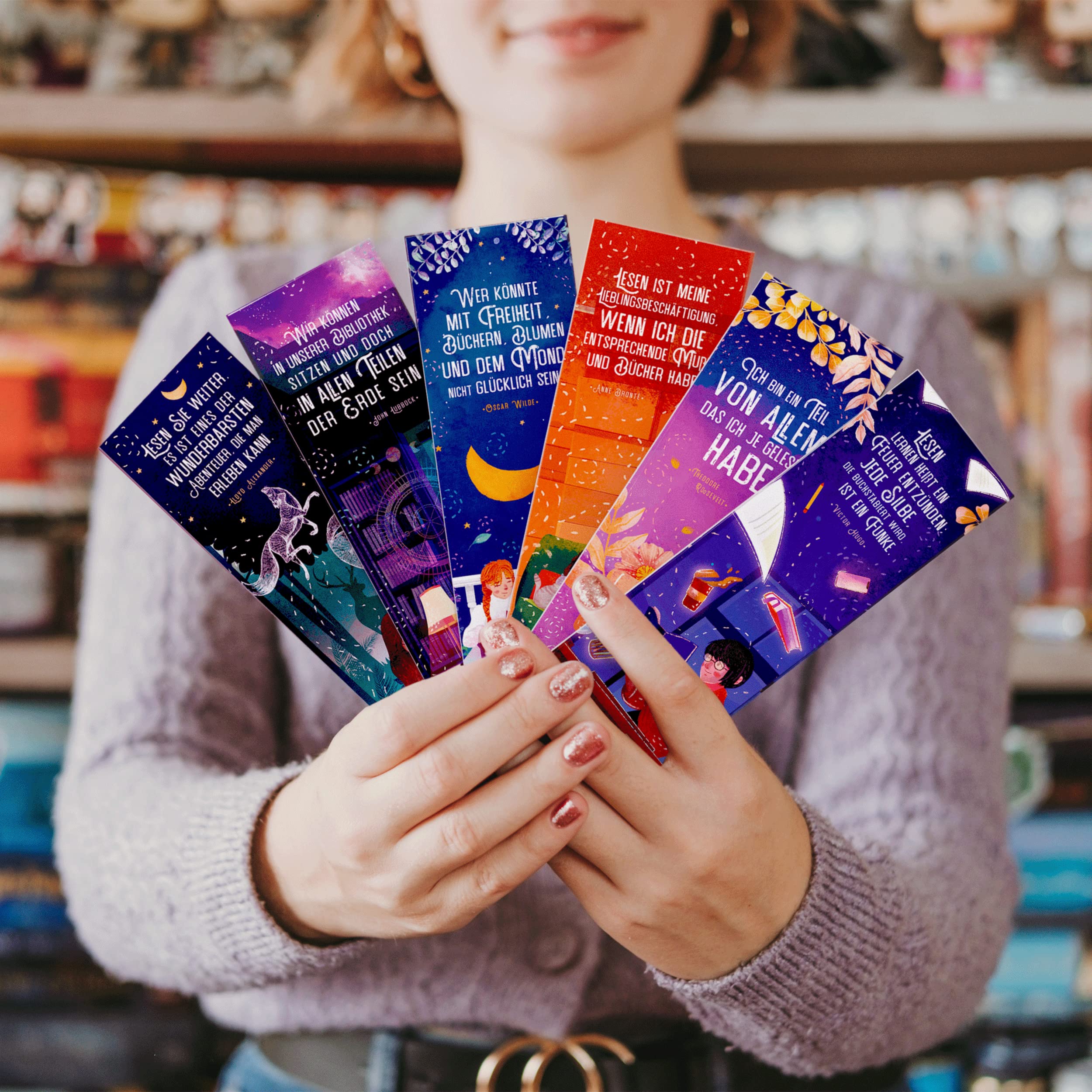 EpikPage Bladwijzers met citaten over boeken en lezen – kleine cadeaus voor vrouwen, vrienden, kinderen, scholieren, leraren, boekliefhebbers – cadeautjes voor kinderverjaardag – stijf papieren boekenmarks – 18-delige set