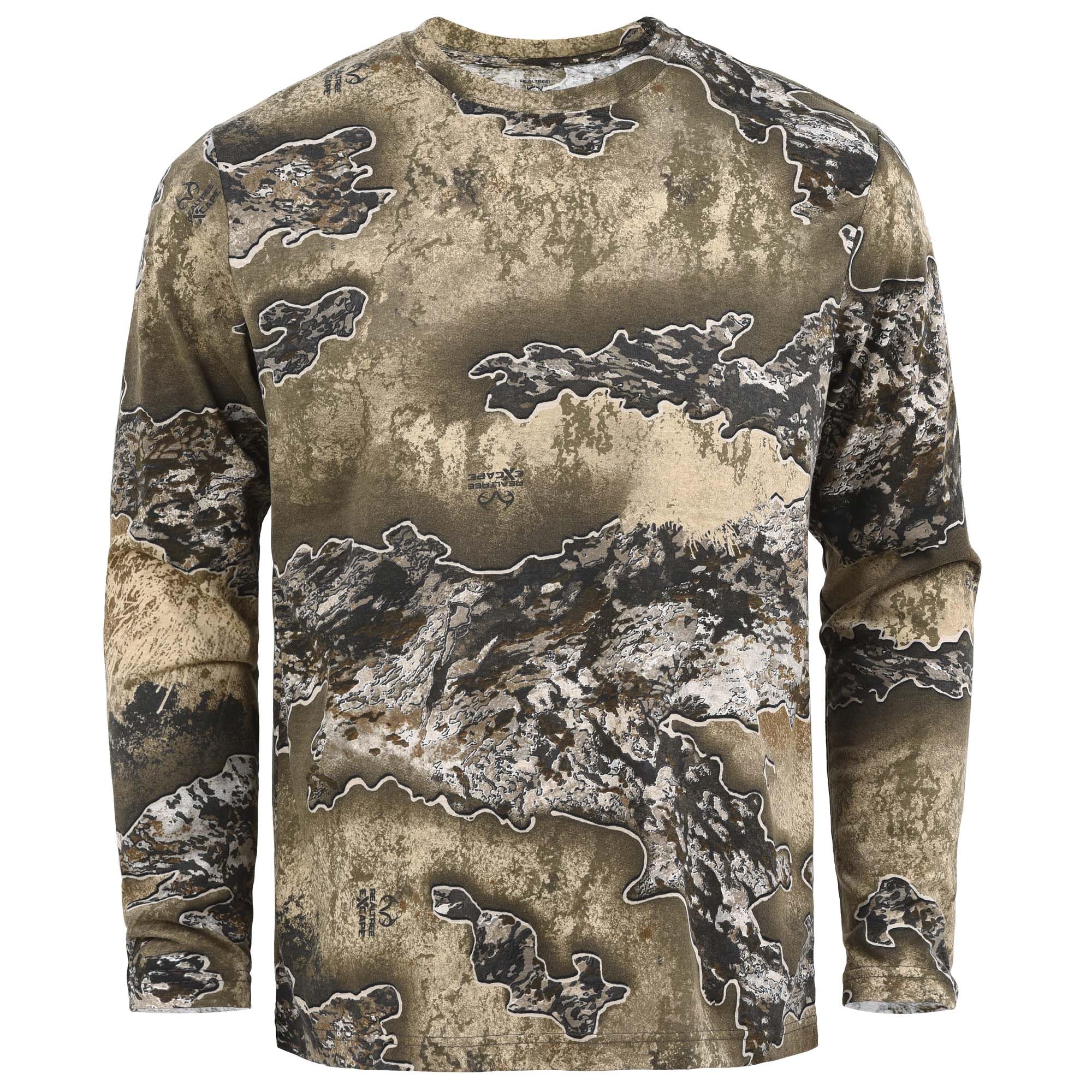 Authentic Realtree Excape Camouflage Long Sleeve Tee - Scent Control Technology | UPF 30 Protection | Unisex Adult | Crewneck Cotton Blend Shirt