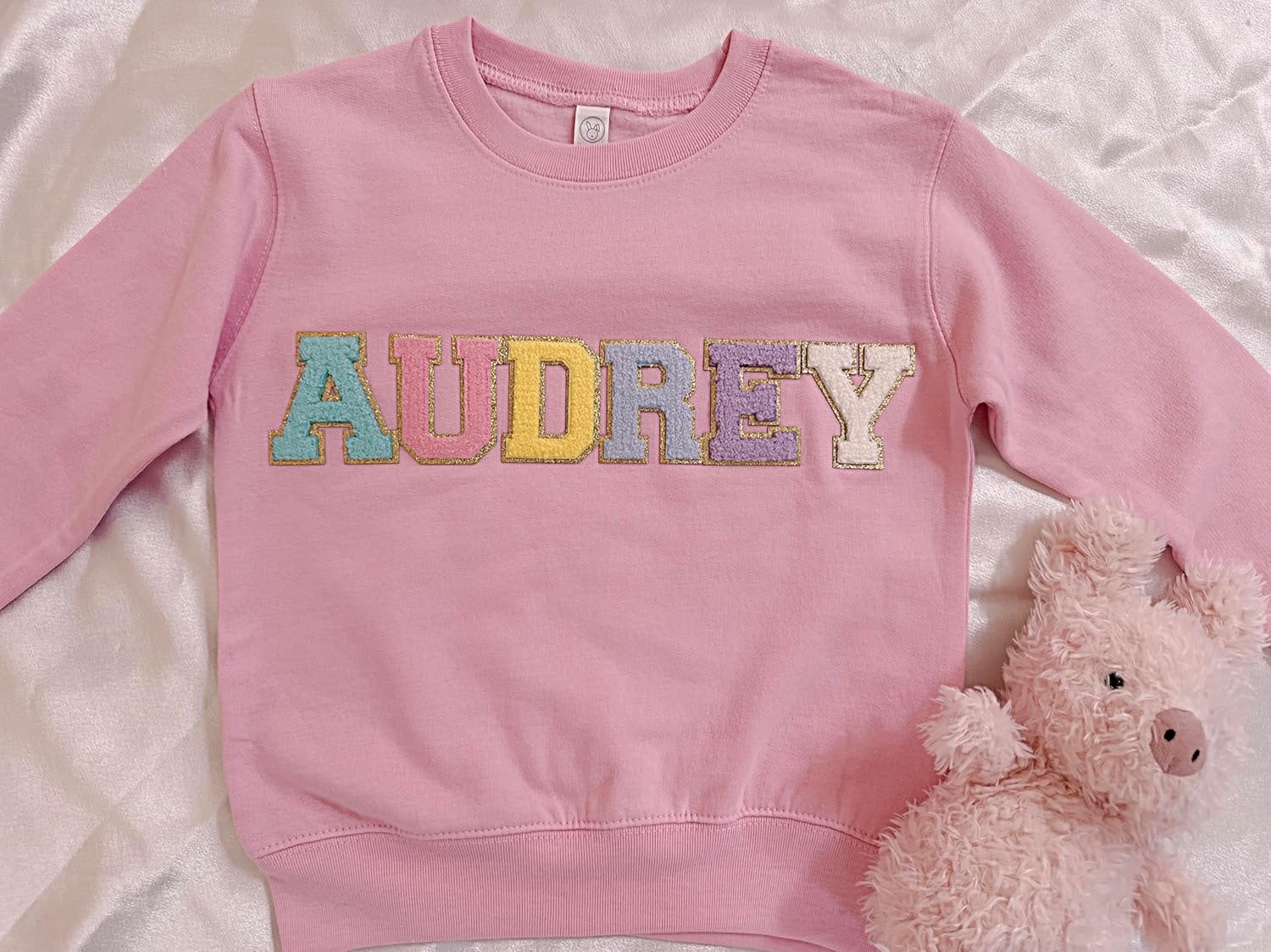 Kids custom sweatshirt, personalized birthday gift, Children's shirt with chenille letters, Hoodies for Boys and Girls