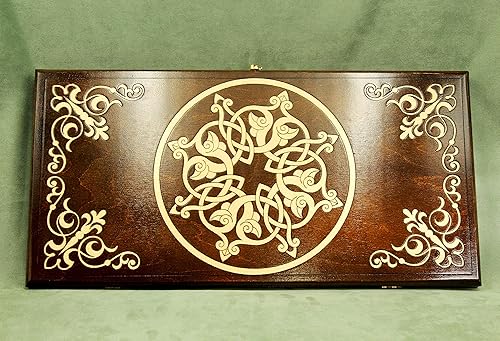 Miniatura 9 de WOODEN BACKGAMMON BOARD GAME Nardi Nardy checkers chess carving Engraving Ornament hand made gift wood, plywood table game