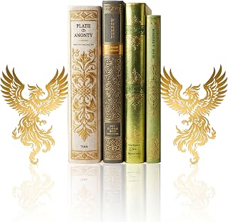 Gold Iron Phoenix Bookends for Shelves, Decorative Golden Heavy Duty Boo...
