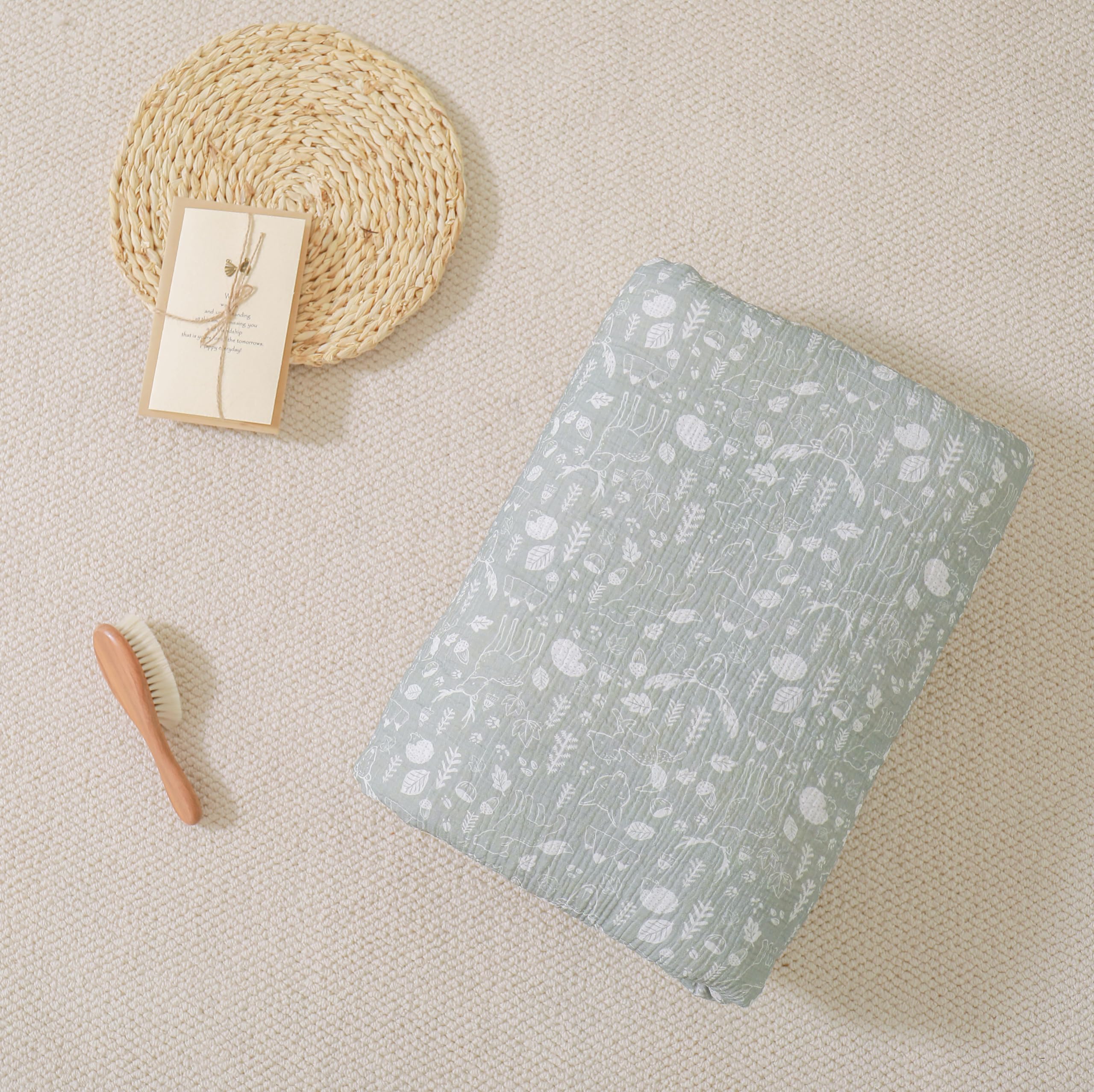 Baby and Toddler Blanket in Muslin Cotton and Soft Minky Oeko Tex, 75x100 cm, Thick Cot Blanket Polyester Filling, Comfort - Image 3