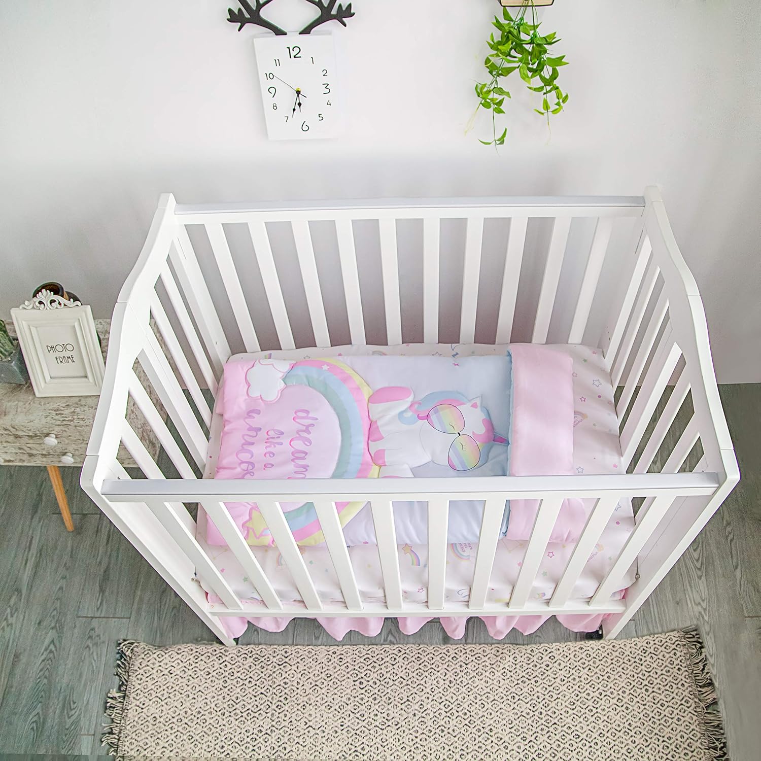unicorn mini crib bedding