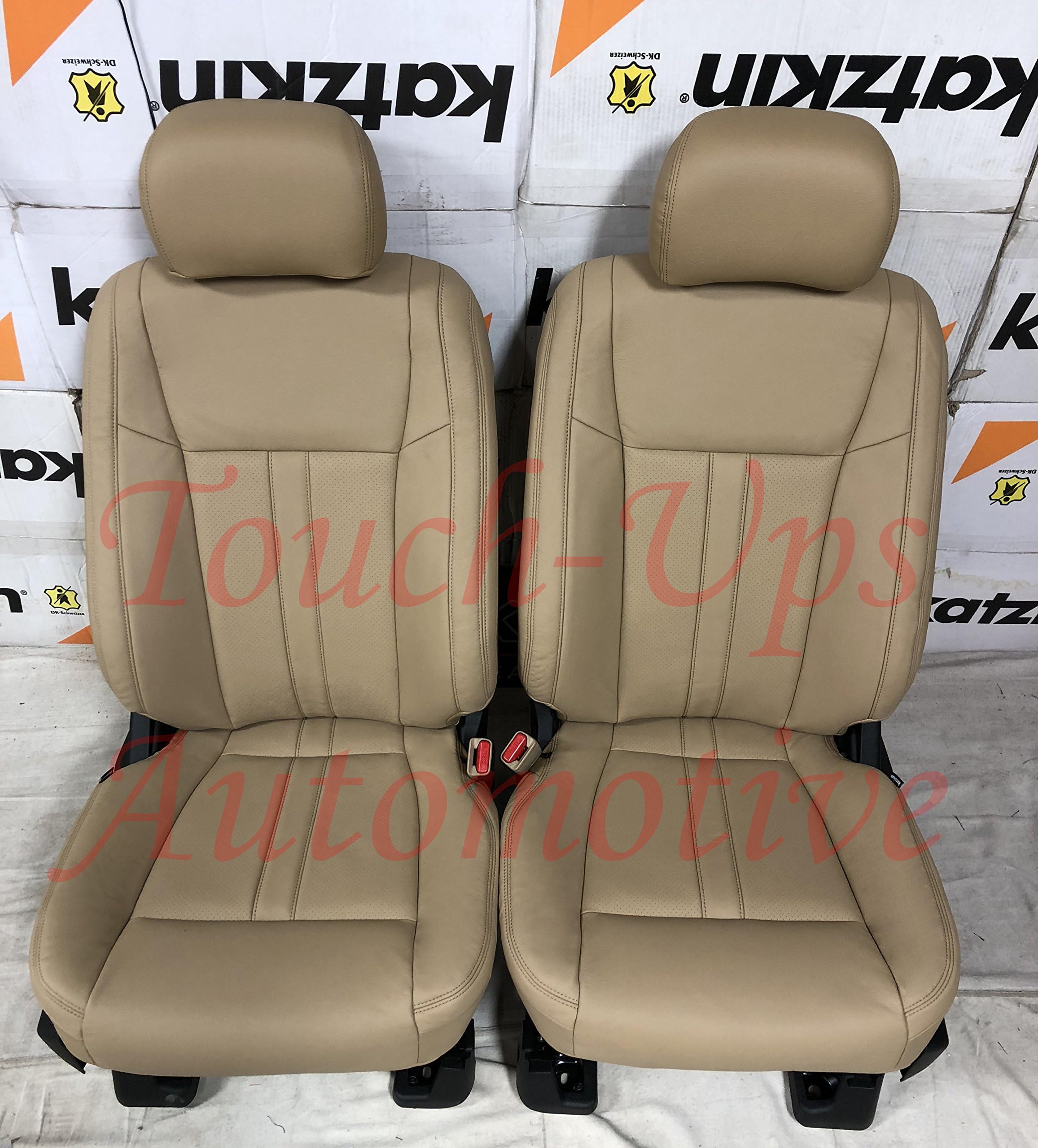 Katzkin Leather Seat Covers Compatible with 2015-2016-2017-2018 Ford F-150 SuperCrew XLT Camel