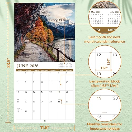 Miniatura 4 de Calendario 2024-2025  Calendario mensual de pared cuadrado 2024-2025, 18 meses desde julio de 2024 a diciembre de 2025, 12 x 24 pulgadas (abierto),