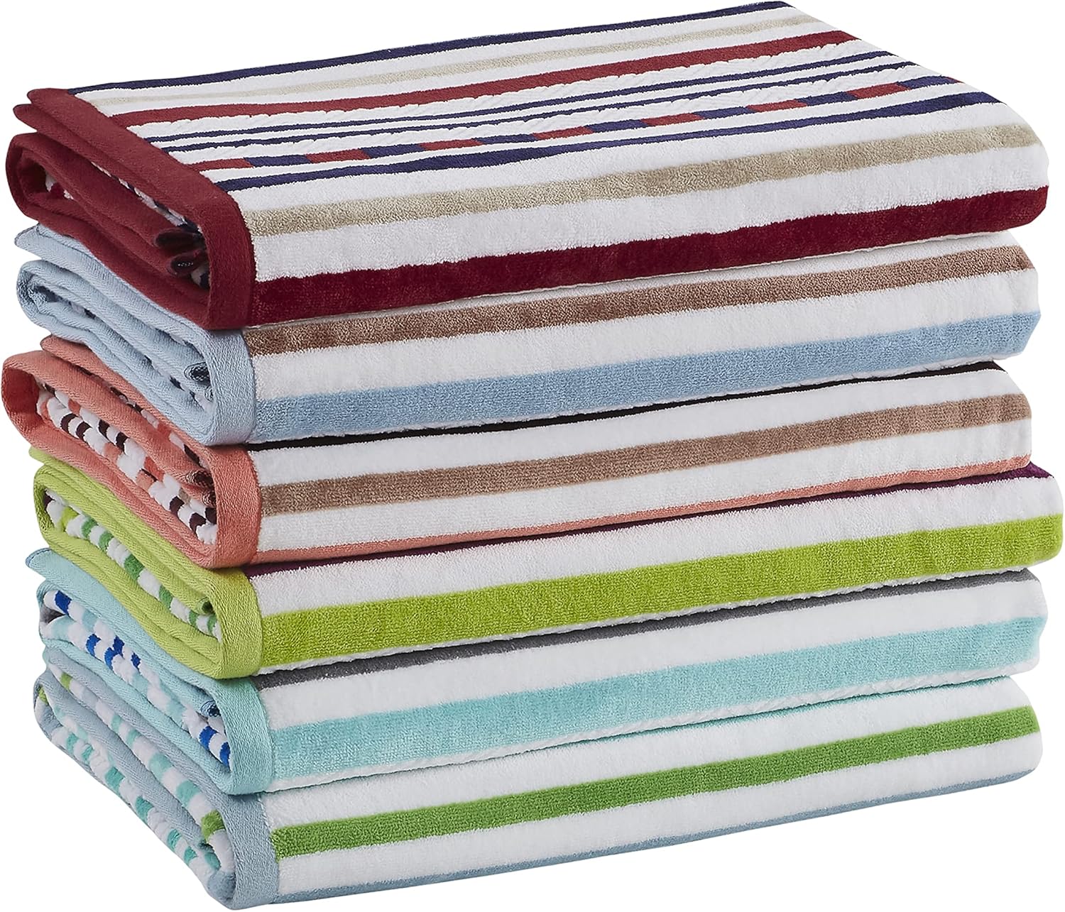 Superior 100% Cotton 550 GSM, Soft, Plush and Highly Absorbent Stitch Textured Oversized Beach Towel (Set of 2)