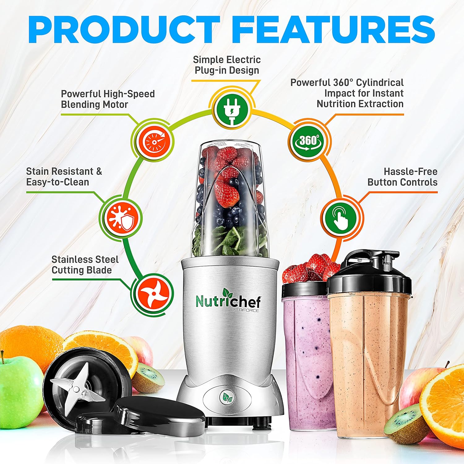 Buy NutriChef Personal Electric Single Serve Blender 1200W