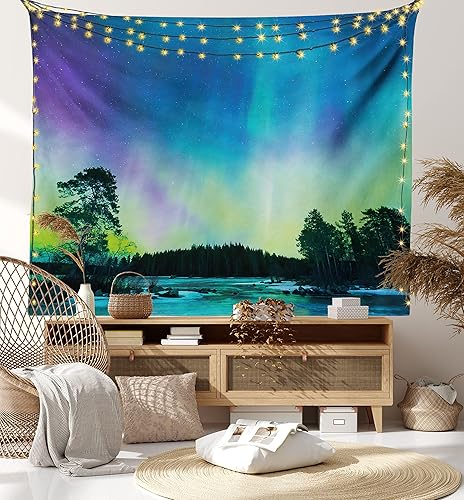 Miniatura 24 de Ambesonne Tapiz indie, estilo moderno de Memphis de los años ochenta, geométrico, abstracto, colorido, diseño de puntos, funky, para colgar en la