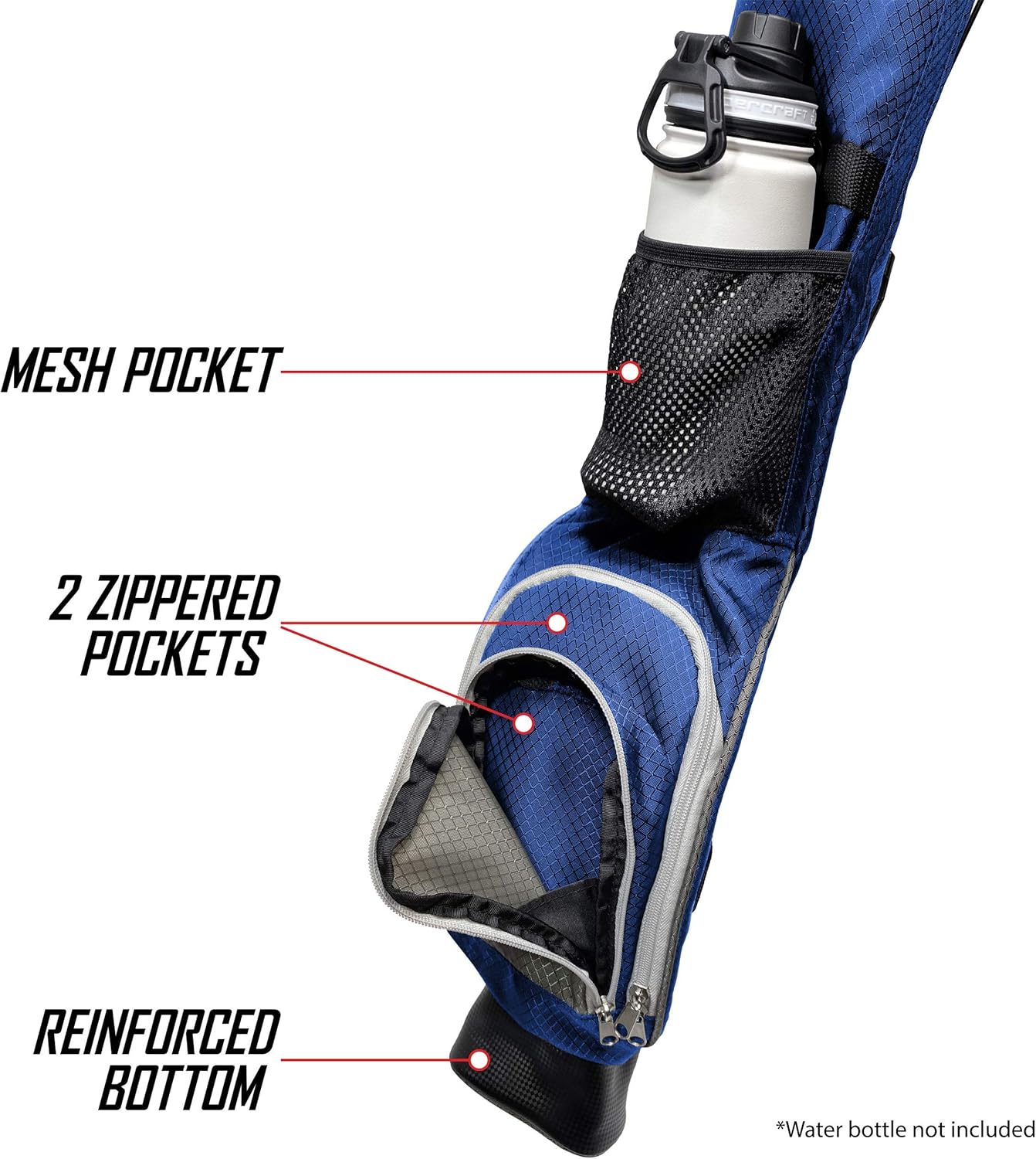 Sunday Stand Bag | Lightweight Carry Golf Bag with 3 Pockets, Speed Handle, and Padded Strap for Driving Range, Par-3, and Executive Courses (Black) : Sports & Outdoors